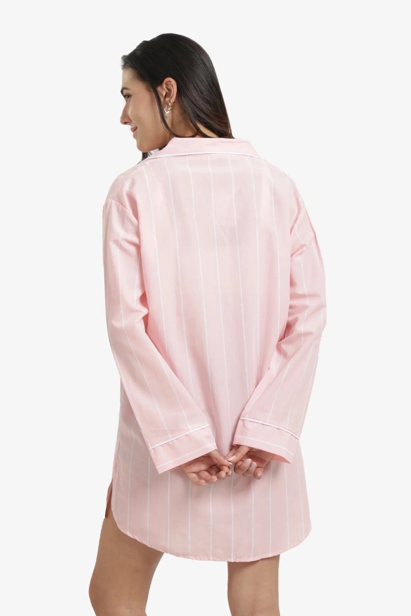 Carina Cozy Cotton Striped Nightgown - Image 4